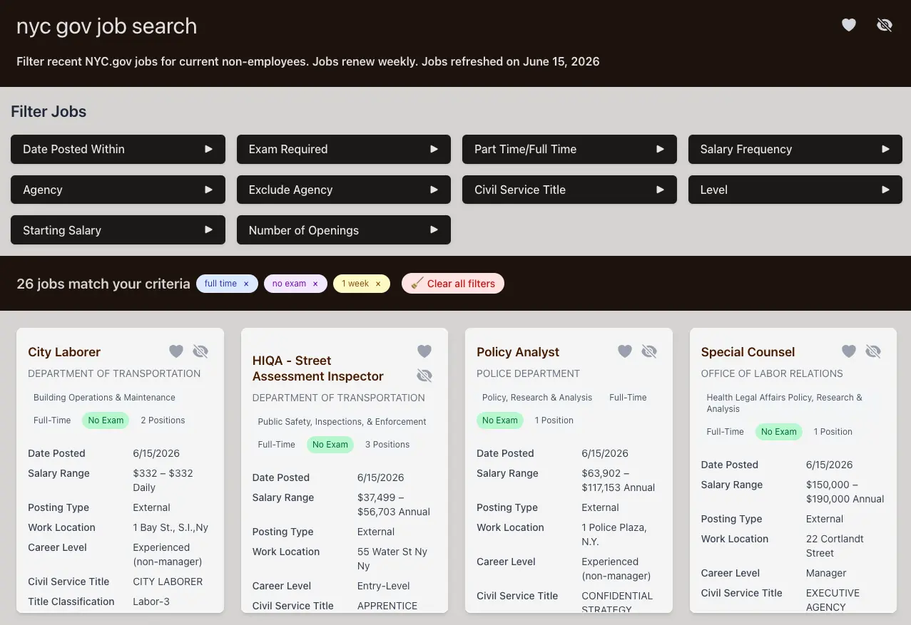 NYC gov job search